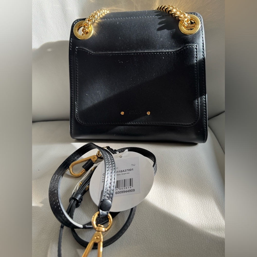NWT Chloé Black & Gold Leather Mini Annie Shoulder Bag Barney’s New York - Picture 6 of 6